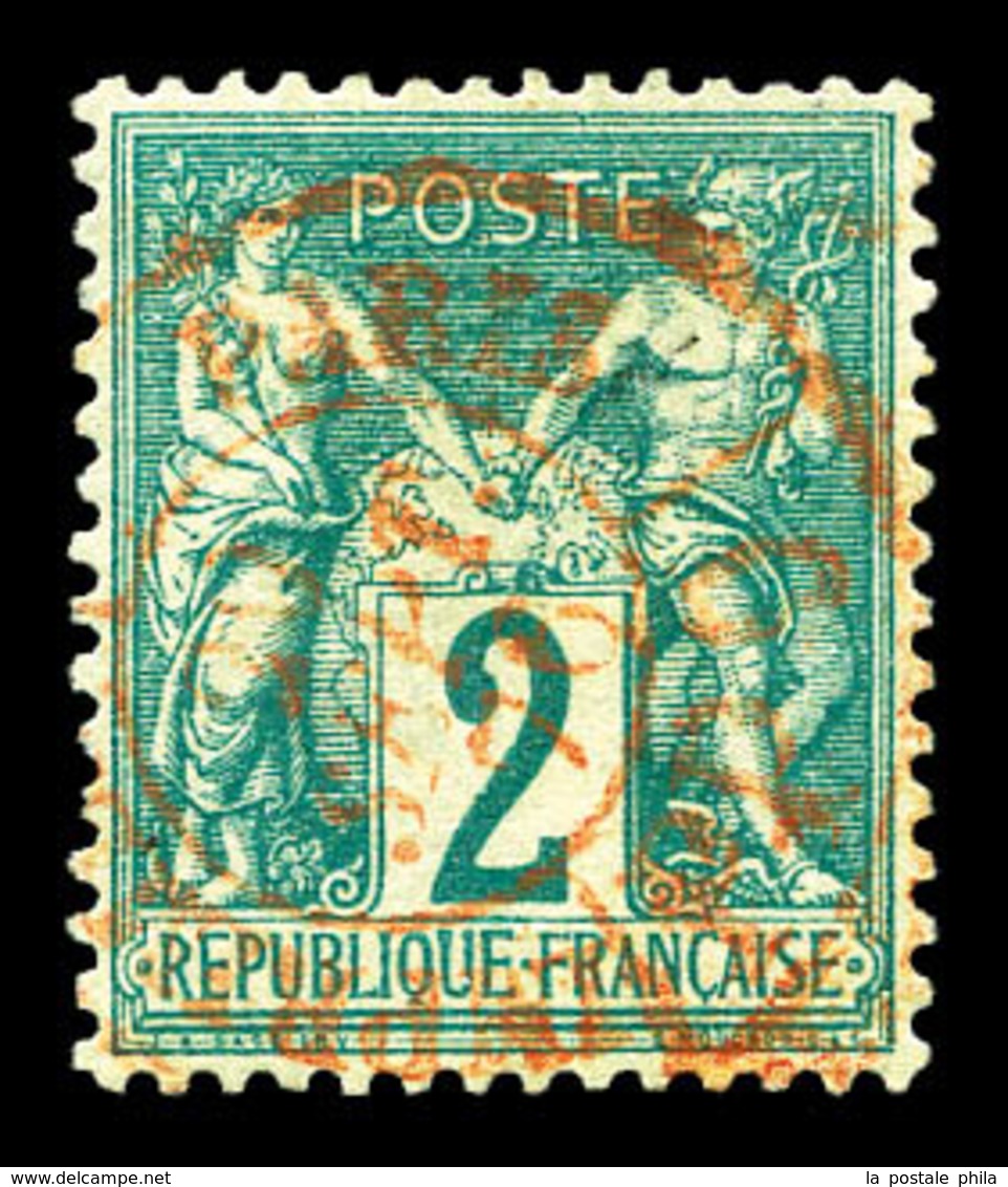 O N°62, 2c Vert Type I, Oblitération Càd Rouge Des Imprimés, Très Bon Centrage, SUP (signé Calves/certificat)   Qualité: - 1876-1878 Sage (Type I)