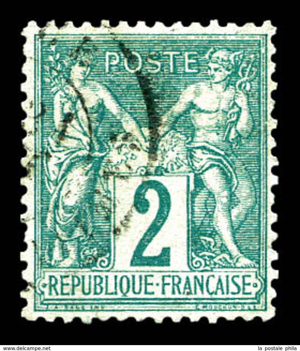 O N°62, 2c Vert Type I, Bon Centrage. TTB (signé Scheller)   Qualité: O   Cote: 340 Euros - 1876-1878 Sage (Tipo I)