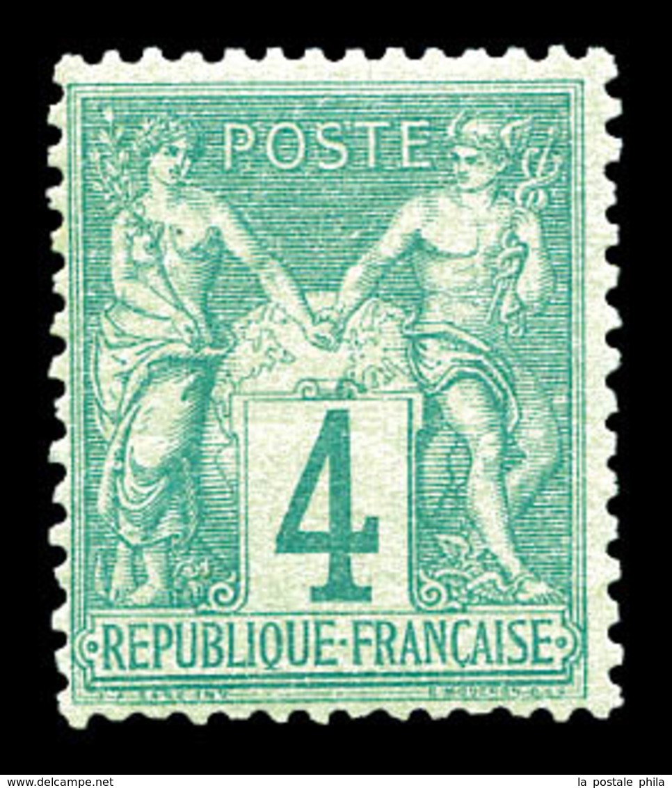 ** N°63, 4c Vert, Frais. TTB   Qualité: ** - 1876-1878 Sage (Type I)