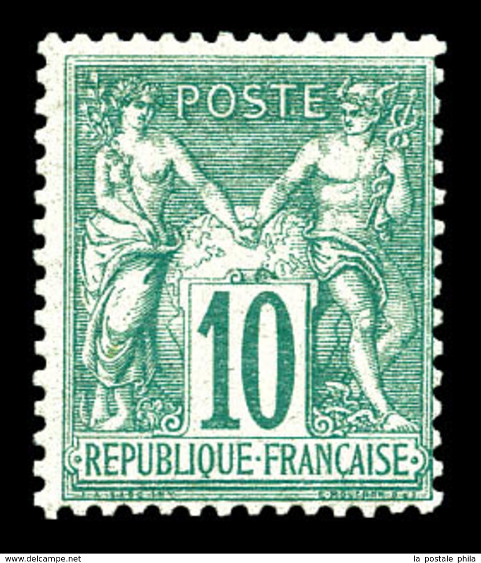 ** N°65, 10c Vert Type I, Fraîcheur Postale. SUP (signé Scheller/certifcat)   Qualité: ** - 1876-1878 Sage (Tipo I)