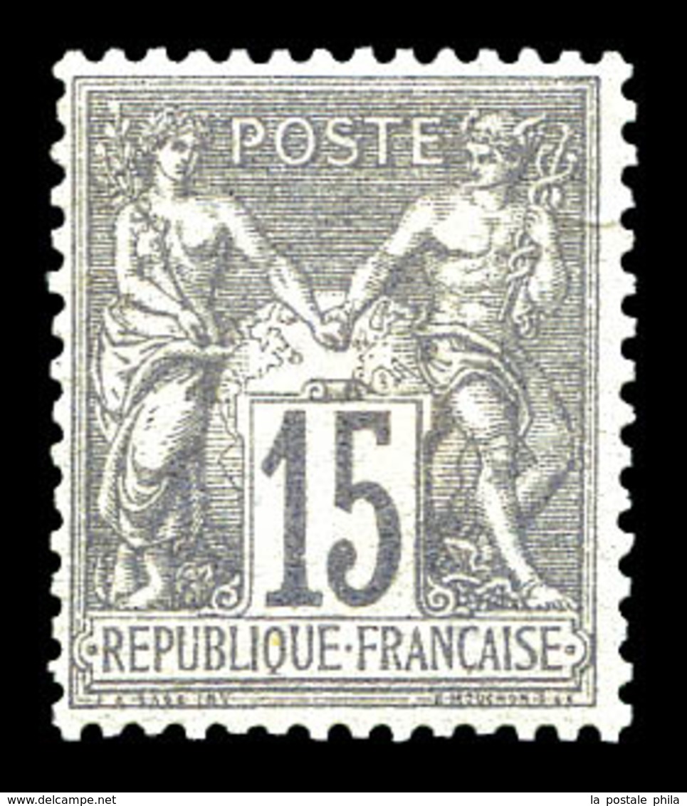 * N°66, 15 Gris Type I, Frais. TB (certificat)   Qualité: *   Cote: 1300 Euros - 1876-1878 Sage (Tipo I)