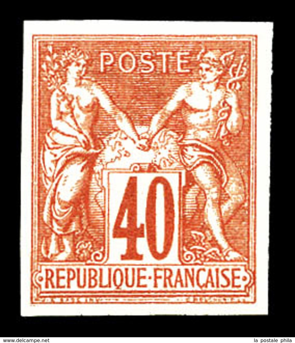 ** N°70a, 40c Orange Type I, Non Dentelé. SUP (signé Calves/certificat)   Qualité: ** - 1876-1878 Sage (Tipo I)