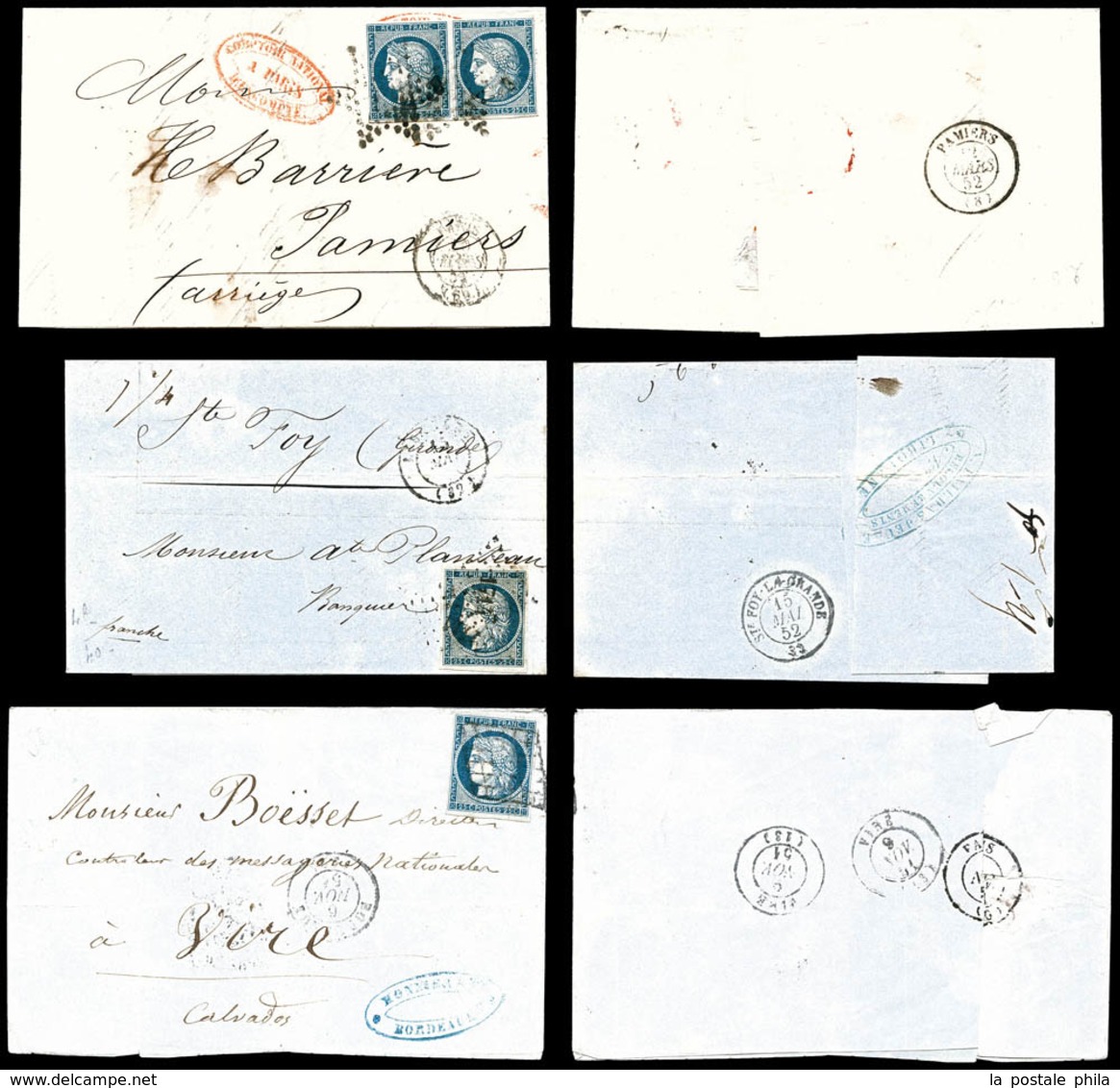 O N°4, 25c Cérès: 3 Lettres Dont Une Paire. TB   Qualité: O   Cote: 440 Euros - 1849-1876: Classic Period