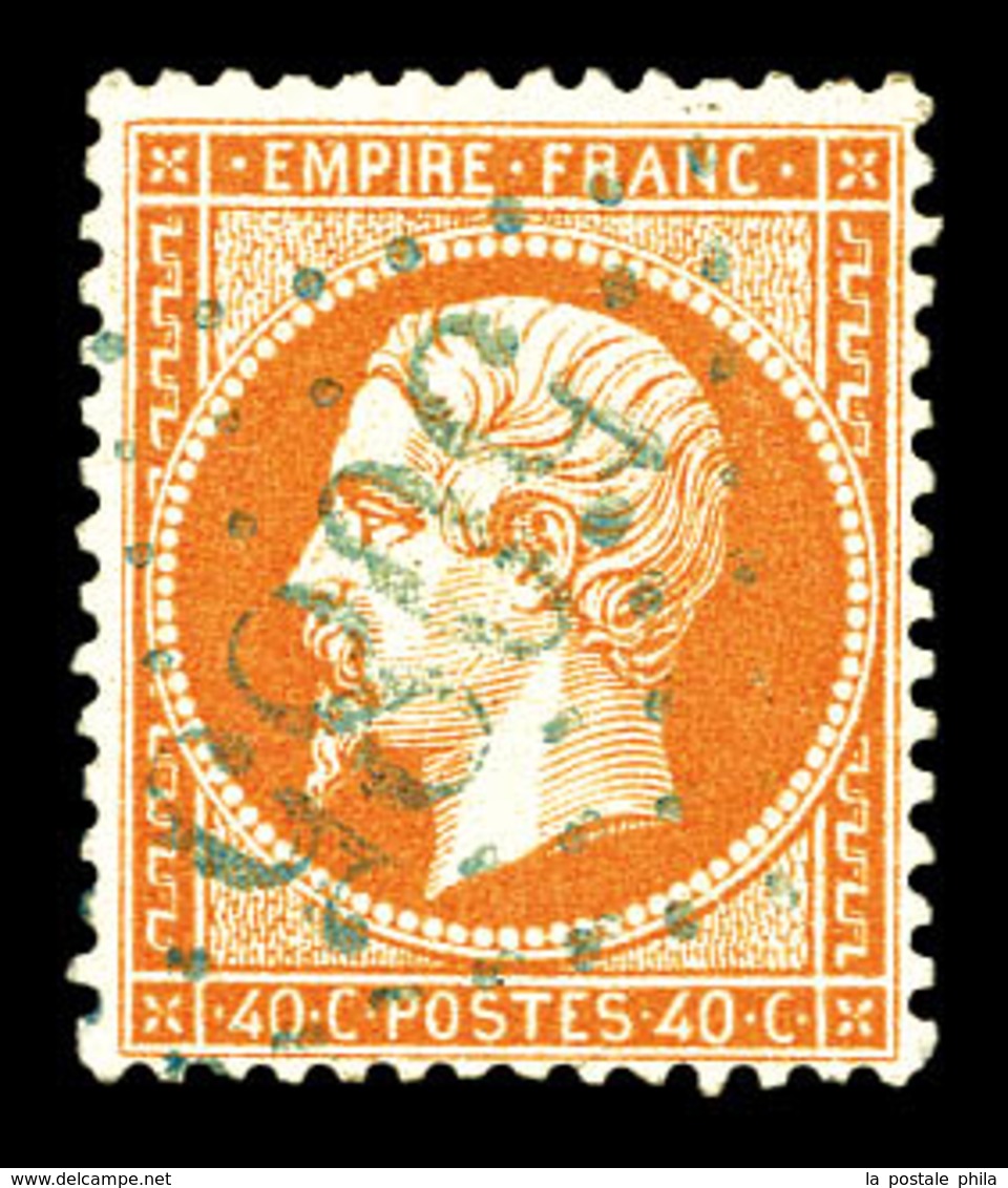 O Galatz, N°23, 40c Empire Obl GC '5085' En Bleu. SUP   Qualité: O   Cote: 150 Euros - 1849-1876: Periodo Classico