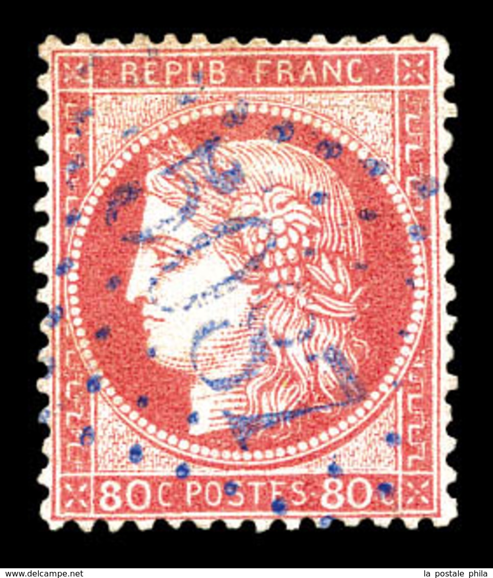 O Ibraila, N°57, 80c Cérès Obl GC 5087 Bleue. B/TB   Qualité: O   Cote: 240 Euros - 1849-1876: Classic Period