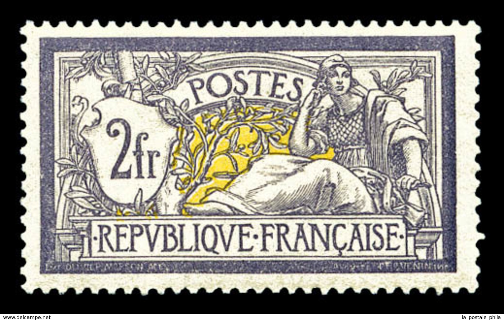 ** N°122, Merson, 2F Violet Et Jaune, Bon Centrage Et Grande Fraîcheur. SUP (certificat)   Qualité: ** - 1900-02 Mouchon