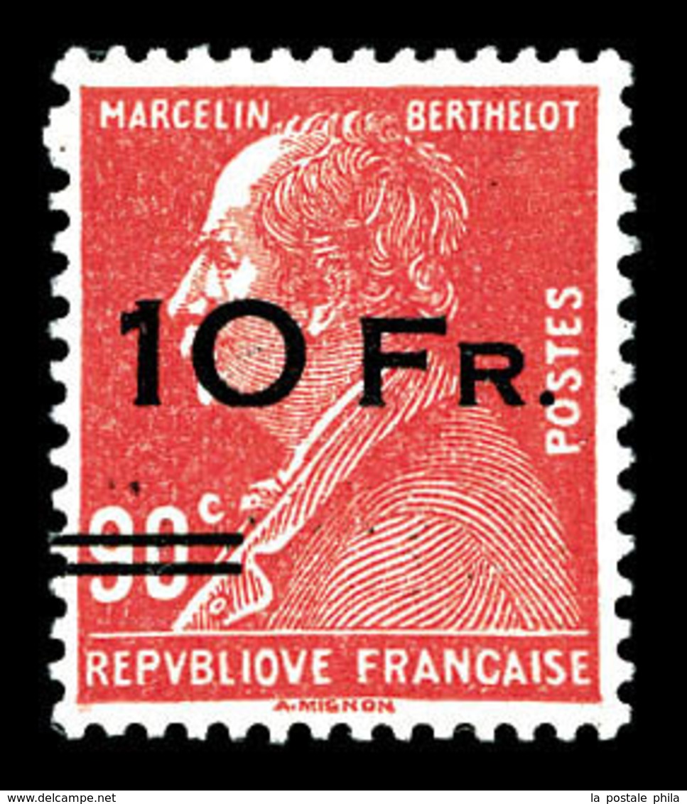 ** N°3, Berthelot 10F Sur 90c Rouge Surchargé à Bord Du Paquebot 'Ile De France', Frais, SUP (signé Brun/certificat)   Q - 1927-1959 Mint/hinged