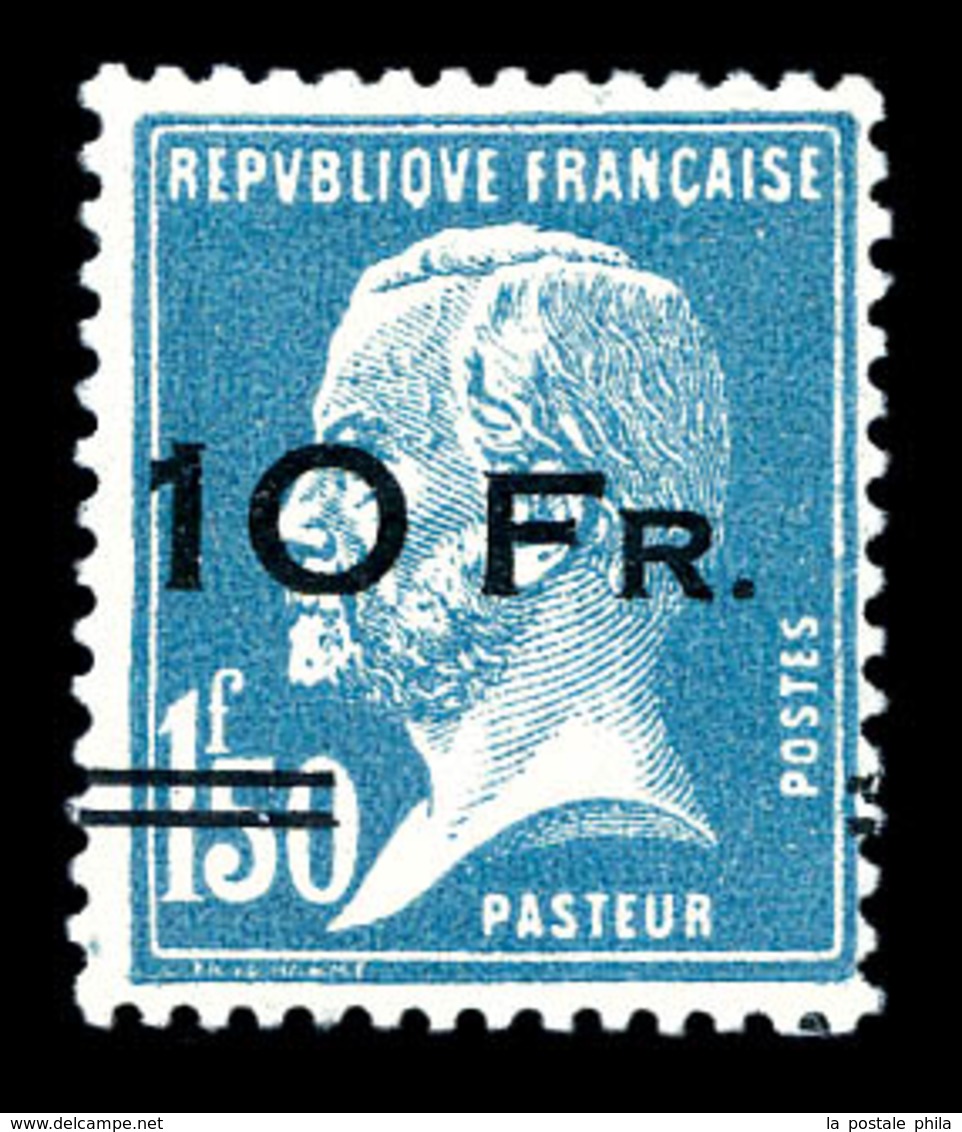 * N°4, Pasteur Surchargé à Bord Du Paquebot 'Ile De France', 10F Sur 1F50 Bleu, Quasi **, SUP. R.R. (signé Brun/Calves/c - 1927-1959 Mint/hinged