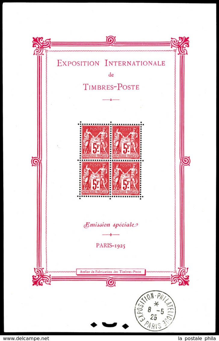 O N°1b, Exposition Philatélique De Paris 1925, Avec Cachet De L'exposition Hors Timbres Quasi **. TTB (certificat)   Qua - Nuovi