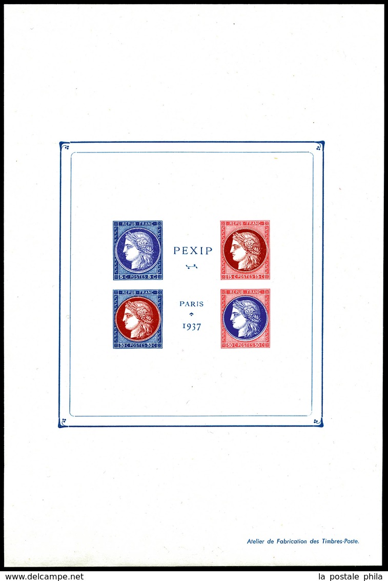 ** N°3, Non Emis: Exposition Philatélique De 1937, Bloc Composé De 4 Timbres Non Dentelés Avec Couleurs Différentes, Et  - Nuovi