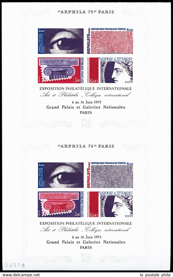 ** N°7, ARPHILA: Collection Composée De 12 Feuilles Complètes De 2 ESSAIS DE COULEUR (soit 24 Blocs), RARISSIME Et SUPER - Neufs