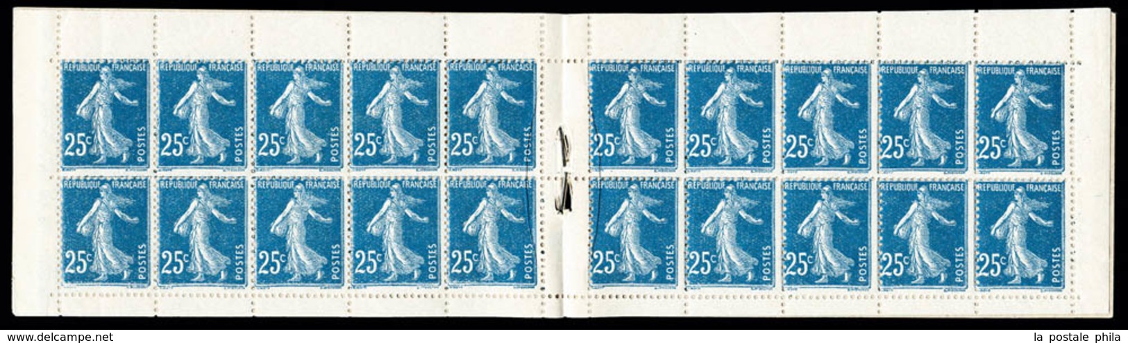 ** N°140C1a, 25c BLEU CLAIR, Carnet De 20 Timbres, Prix 5 Francs, Couverture Postale, SUPERBE Et RARE (certificat)    Qu - Autres & Non Classés