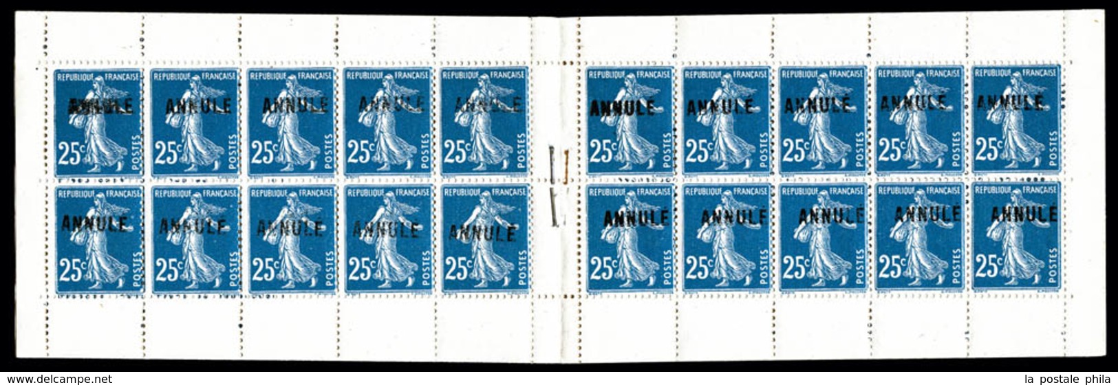 ** N°140, Série 38: PRÉVOYANCE VIE, 25c Bleu Type II Surchargés 'ANNULÉ', RARE Et SUPERBE (certificat)    Qualité: ** - Autres & Non Classés