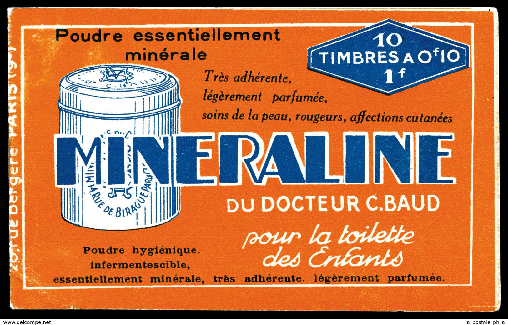 ** N°188C1, MINERALINE, 10 Timbres, R.R.R, TTB (certificat)    Qualité: ** - Autres & Non Classés