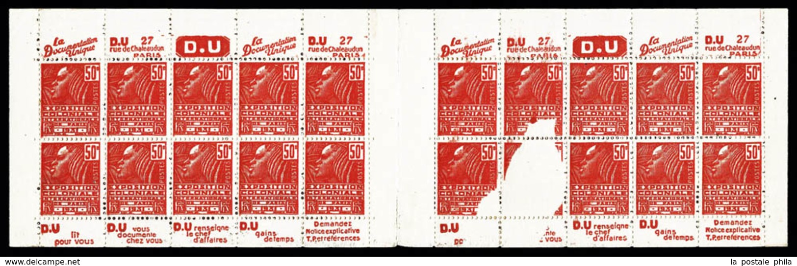 ** N°272C6, Série 211, IMPRESSION PARTIELLE DES TIMBRES, RARE ET SUPERBE (certificat)    Qualité: ** - Autres & Non Classés