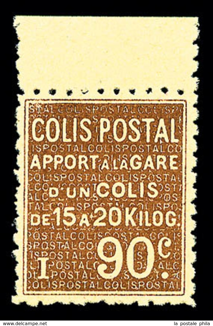 ** N°28C, (N° Maury), NON EMIS: 90c Brun Sur Jaune, Bord De Feuille Supérieur, Très Bon Centrage, GRANDE RARETE, SUPERBE - Mint/Hinged