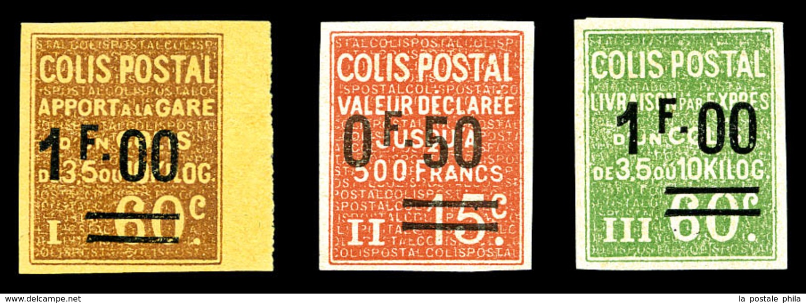 * N° Maury 46 à 48* Non Dentelés, Les 3 Valeurs SUP (certificat)   Qualité: *   Cote: 745 Euros - Mint/Hinged