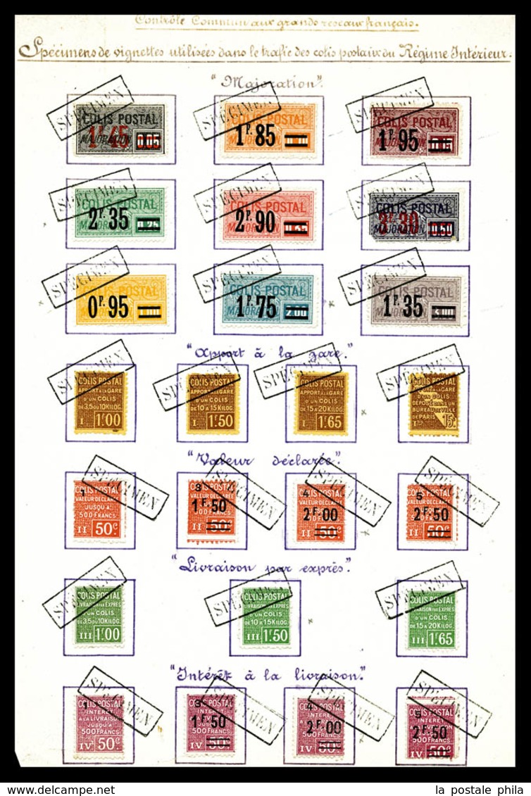 (*) N°35/67 (Maury), Feuille 'SPECIMEN' Du Tarif Du 25 Janvier 1926 (exemplaire Représenté Page 961du Catalogue Maury).  - Neufs