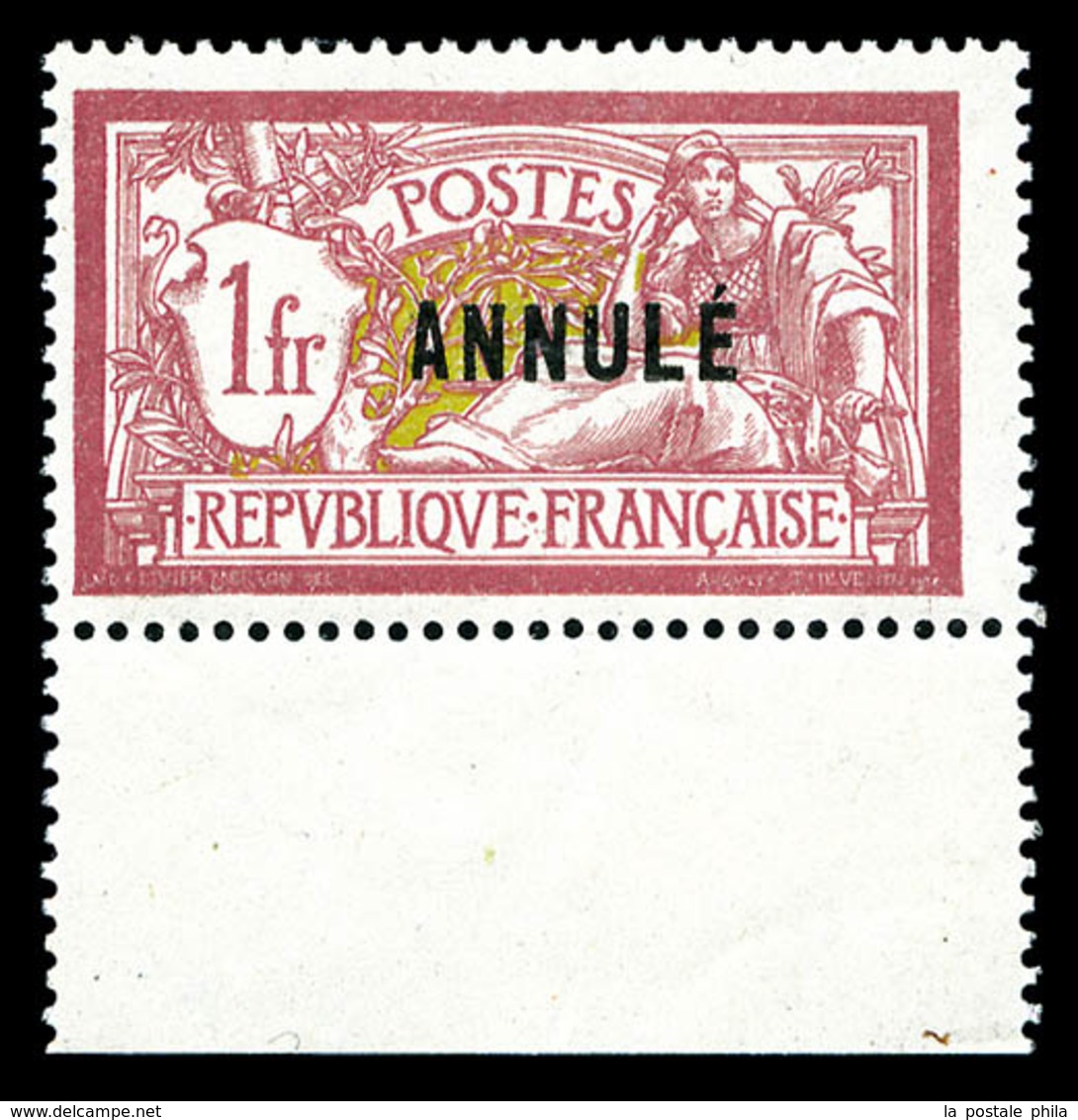 ** N°121CI 1, Merson, 1F Lie De Vin Et Olive, Bas De Feuille Surchargé 'ANNULE', SUP (signé/certificat)   Qualité: **    - Cours D'Instruction