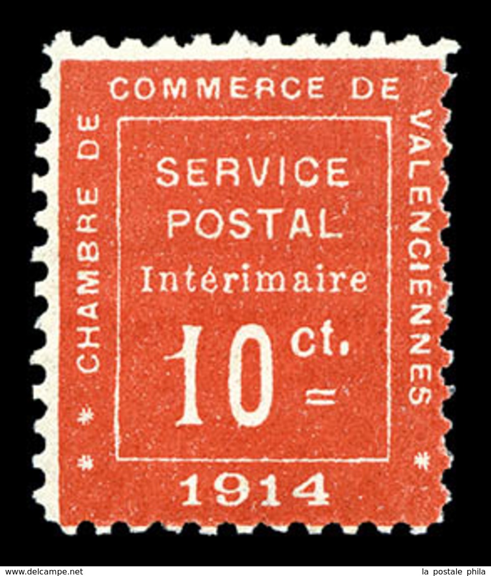 ** N°1, Valencienne, 10c Rouge, TB (signé Scheller/certificat)   Qualité: **   Cote: 1100 Euros - Guerre (timbres De)