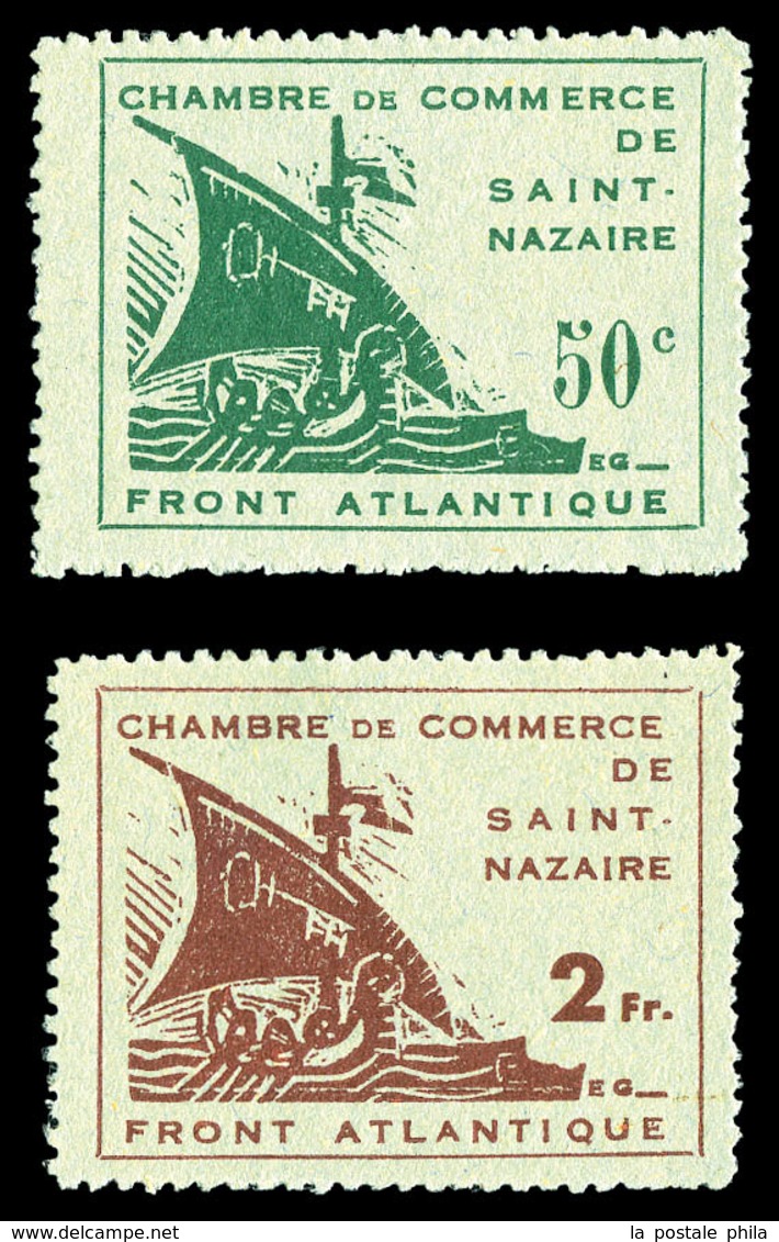 (*) N°8/9, Paire St Nazaire De 1945, SUP (certificat)   Qualité: (*)   Cote: 370 Euros - Guerre (timbres De)