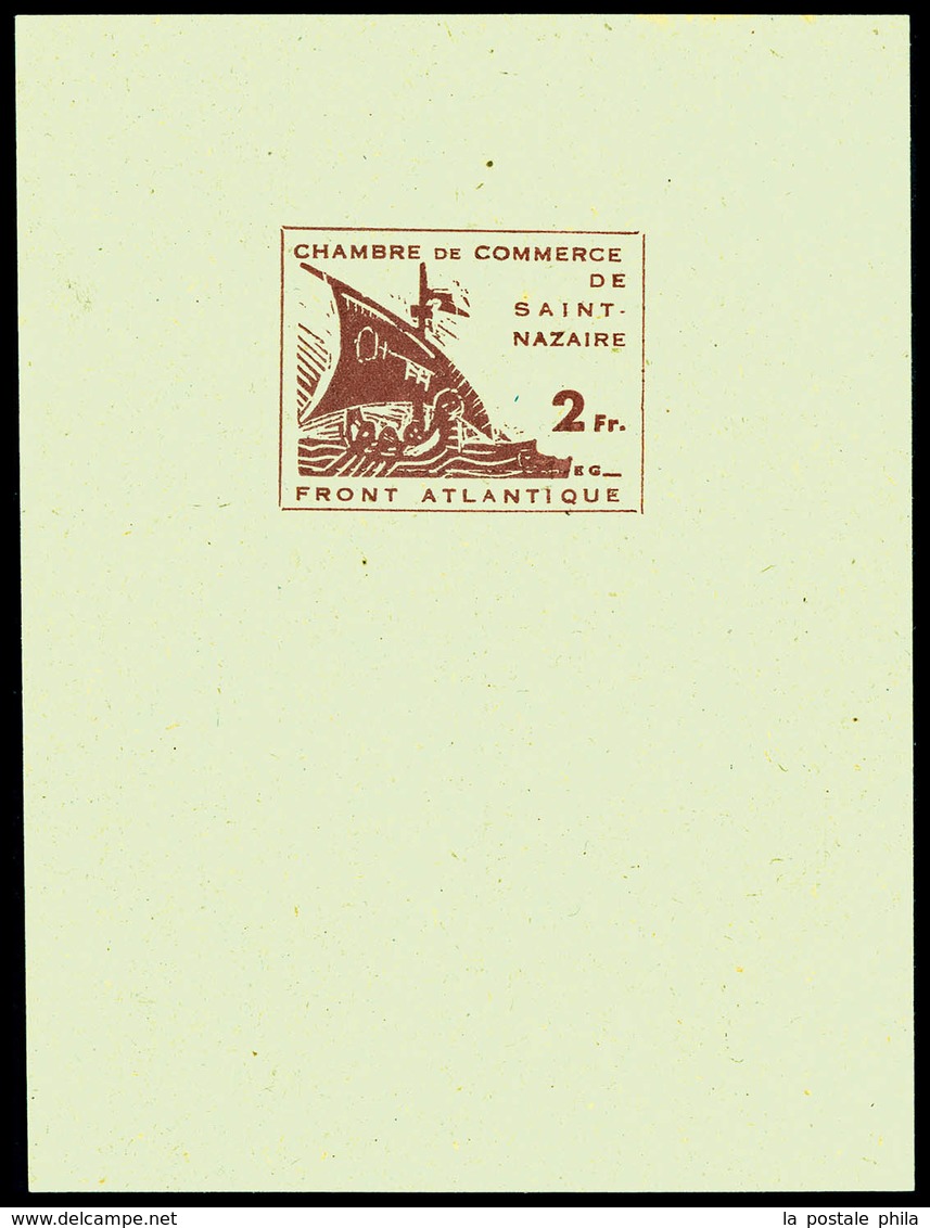 (*) N°9, 2f Brunlilas Sur Vert Pâle: Essai Non Dentelé Sur Feuillet. SUP. R.R. (certificat)   Qualité: (*) - War Stamps