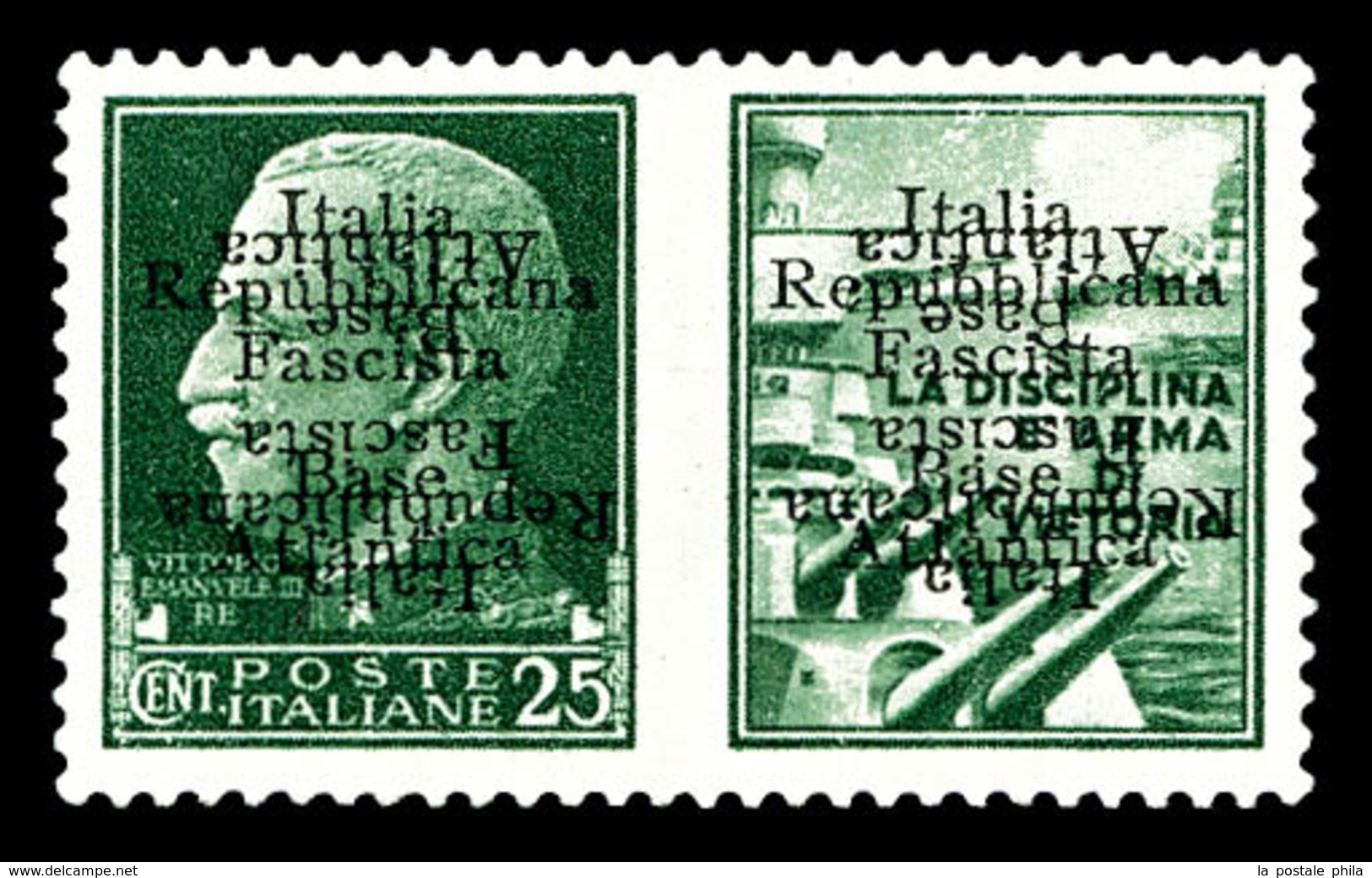 (*) N°9Ca, (N° Maury), Timbre De Propagande 25c Vert Avec Vignette 'Marine'. Surcharge Doublée Dont 1 Renversée. SUPERBE - War Stamps