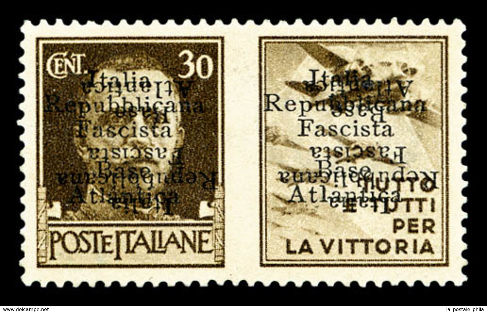 ** N°10Ba, (N° Maury), Timbre De Propagande 30c Sépia Avec Vignette 'Aviation'. Surcharge Doublée Dont 1 Renversée. SUPE - War Stamps