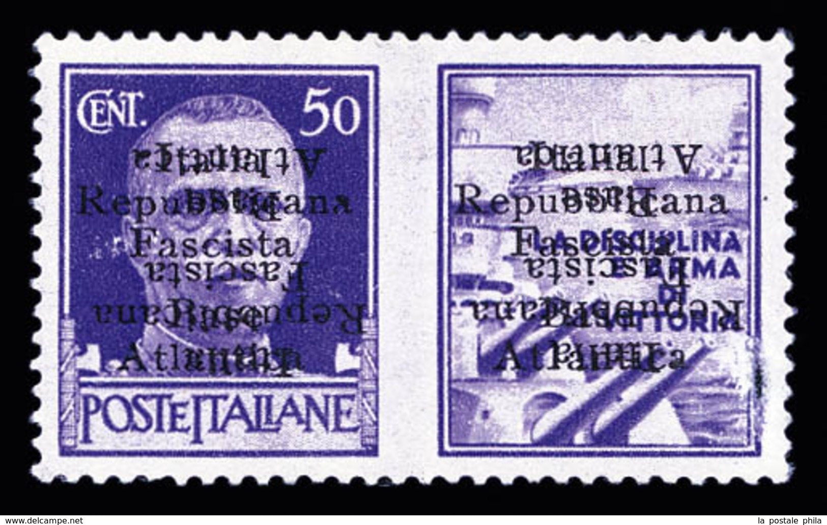 (*) N°11Ca, (N° Maury), Timbre De Propagande 50c Violet Avec Vignette 'Marine'. Surcharge Doublée Dont Une Renversée. Im - War Stamps