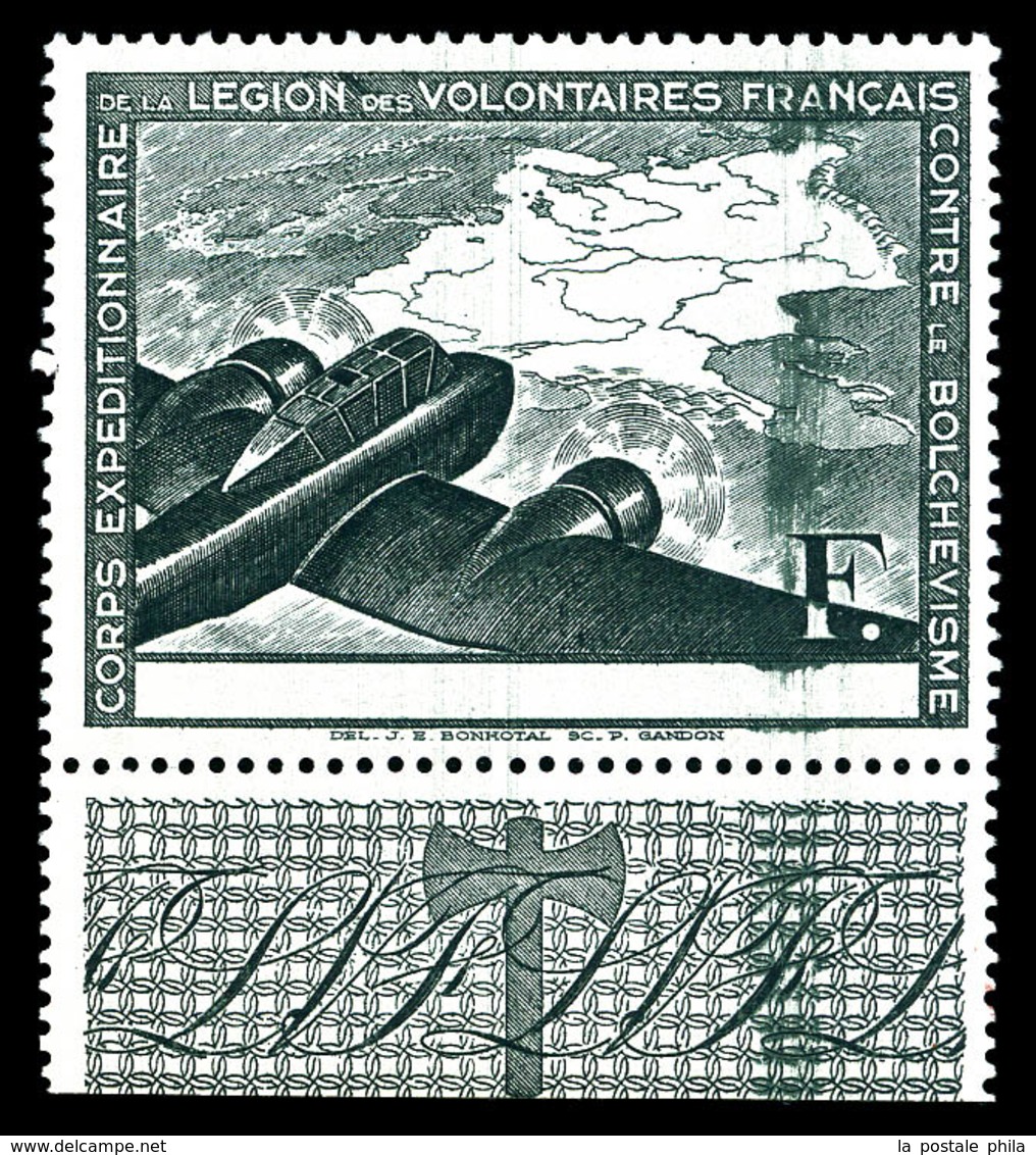 ** N°2a, 2 'F' Vert, Légende Absente, Bdf. TB   Qualité: **   Cote: 225 Euros - War Stamps