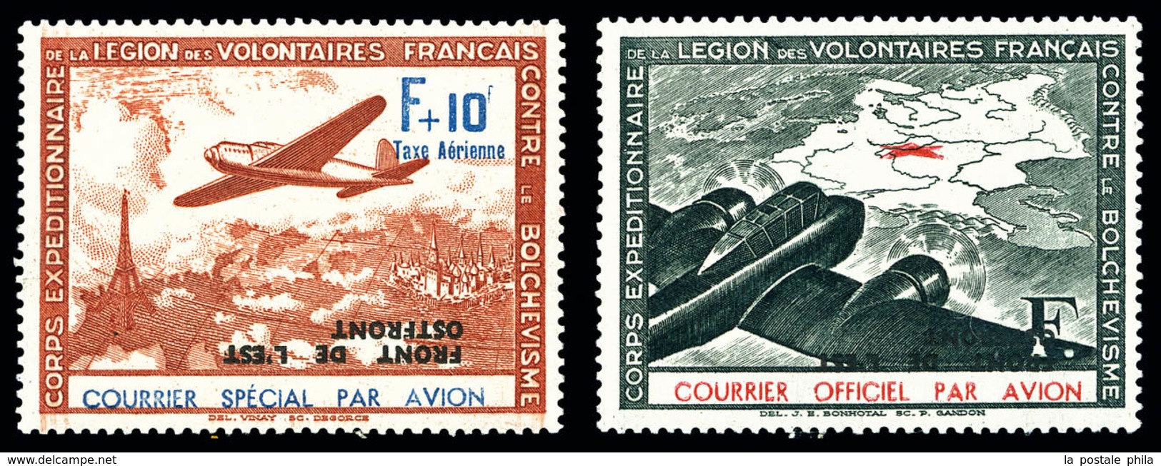 * N°4/5, Les 2 Valeurs Surcharges Renversées, TB   Qualité: *   Cote: 400 Euros - War Stamps