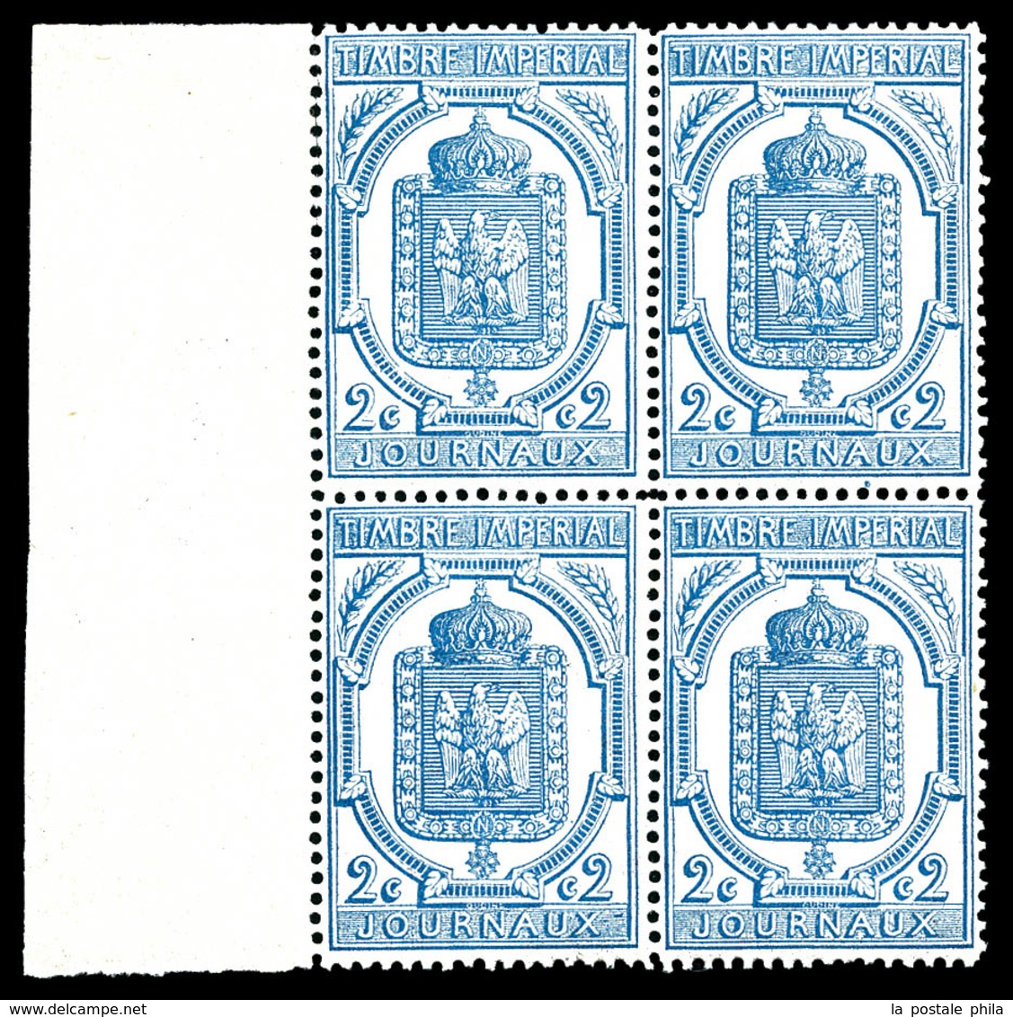 ** N°8, 2c Bleu En Bloc De 4 Bdf. TTB   Qualité: ** - Guerre (timbres De)