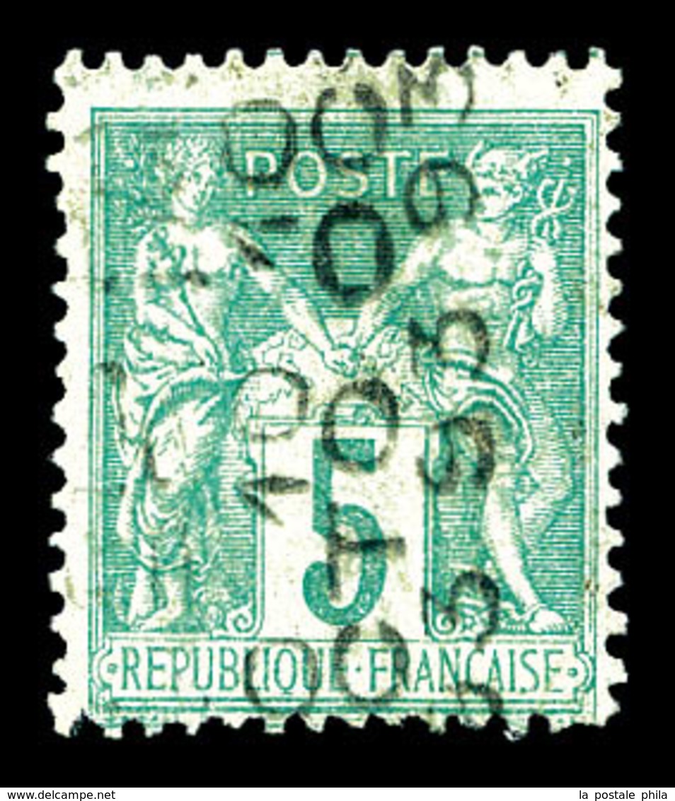 (*) N°15, 5c Vert Surchargé Verticalement 5 Lignes Du 10 Octobre 1893, Très Beau (certificat)   Qualité: (*)   Cote: 650 - 1893-1947