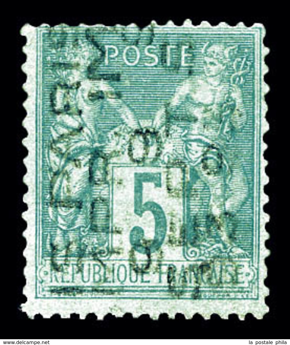 (*) N°15, 5c Vert Surchargé 5 Lignes Du 9 SEPT 93, SUP (signé Brun/certificat)   Qualité: (*) - 1893-1947