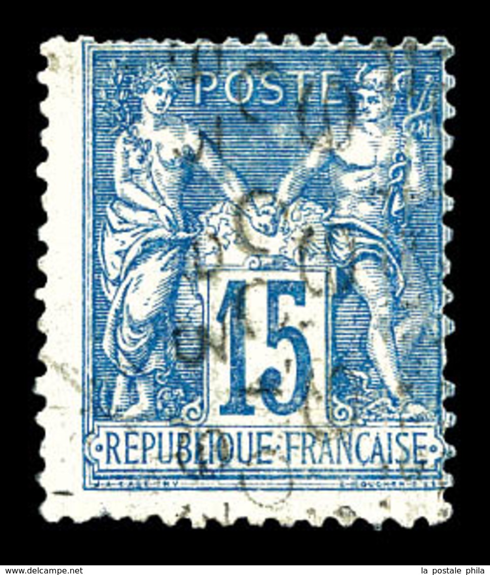 (*) N°17, 15c Bleu Surchargé 5 Lignes Du 9 Octobre 1893, SUP. R.R. (signé Brun/certificat)   Qualité: (*) - 1893-1947