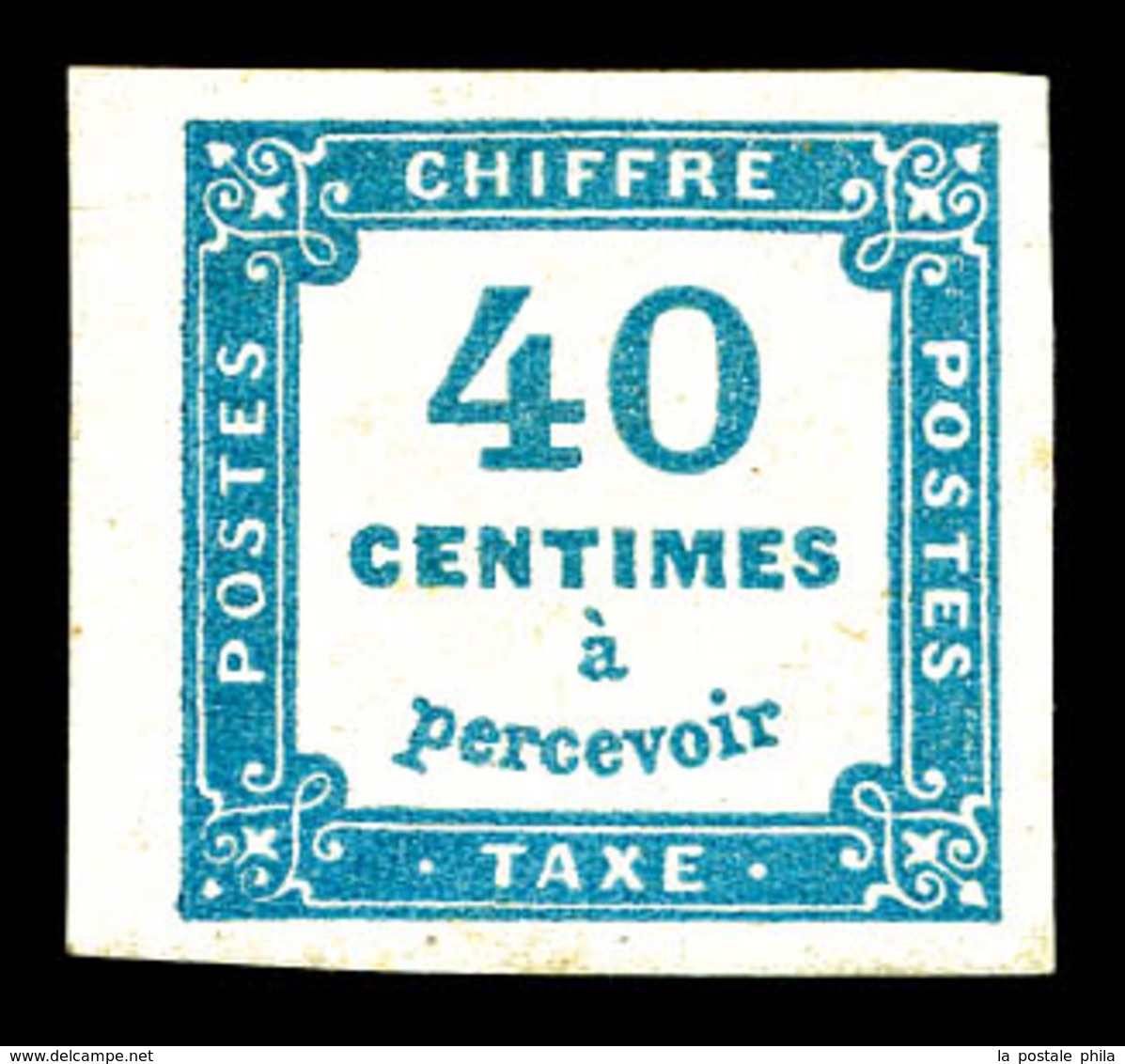 * N°7, 40c Bleu Bdf, Quasi **. SUP (signé Calves/Brun/certificat)   Qualité: *   Cote: 600 Euros - 1859-1959 Mint/hinged