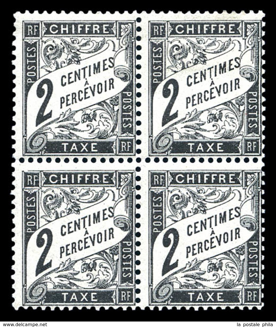 ** N°11, 2c Noir, Bloc De Quatre (2ex*), Très Frais. TTB   Qualité: **   Cote: 275 Euros - 1859-1959 Mint/hinged