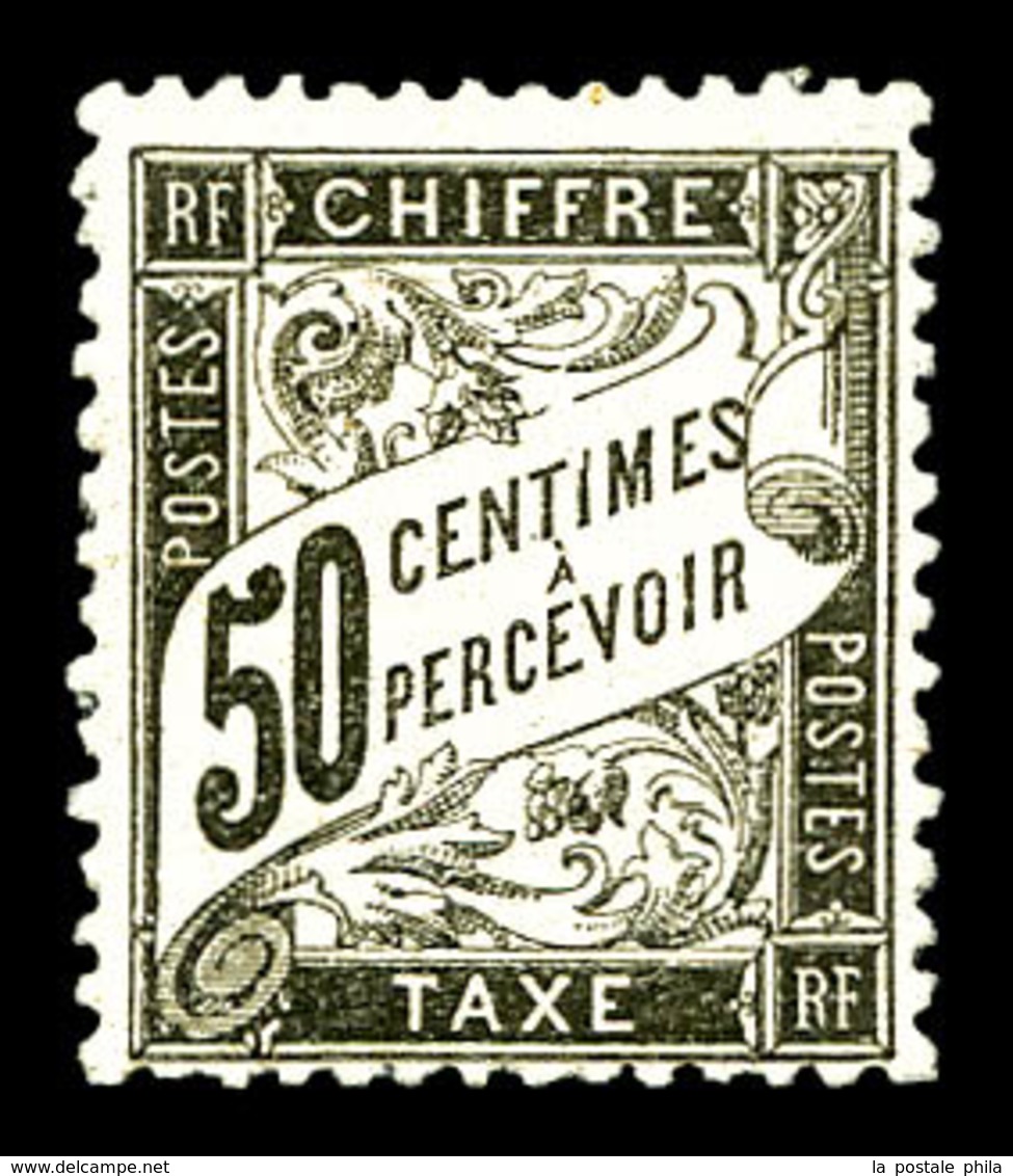 ** N°20, 50c Noir. TTB (certificat)   Qualité: ** - 1859-1959 Mint/hinged