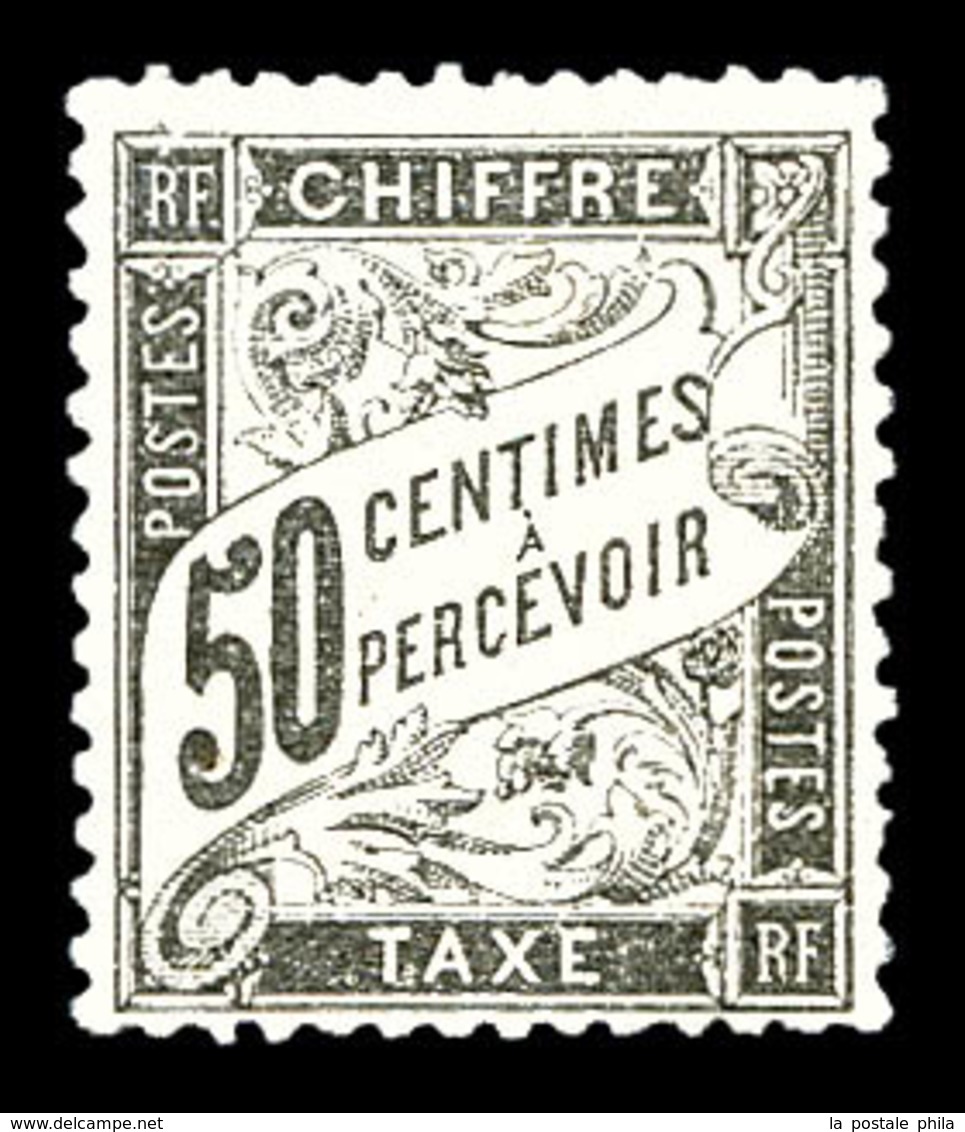 * N°20, 50c Noir. TB (certificat)   Qualité: *   Cote: 950 Euros - 1859-1959 Mint/hinged