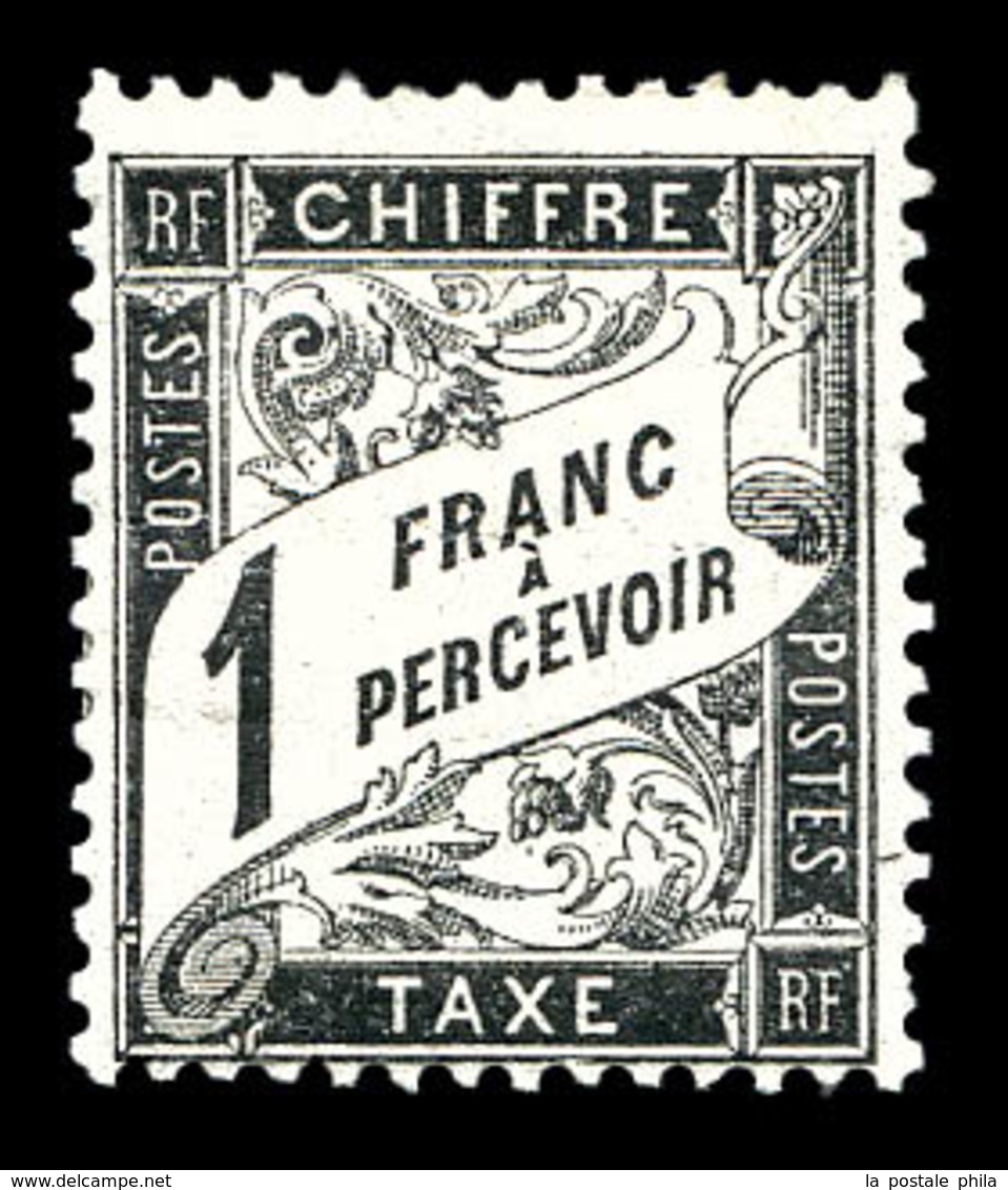 * N°22, 1f Noir. TB (certificat)   Qualité: *   Cote: 1450 Euros - 1859-1959 Mint/hinged