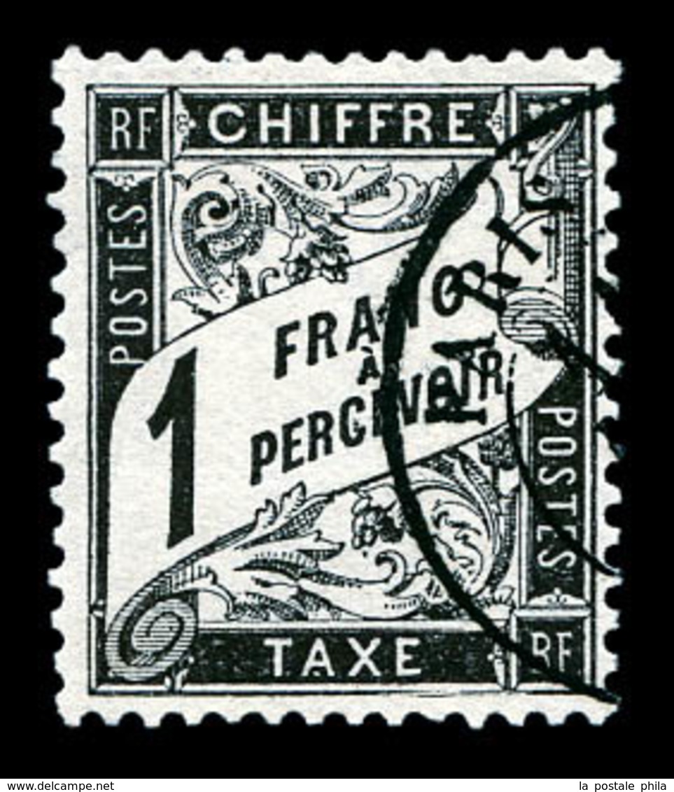 O N°22, 1f Noir, Très Frais. SUP (certificat)   Qualité: O   Cote: 500 Euros - 1859-1959 Mint/hinged