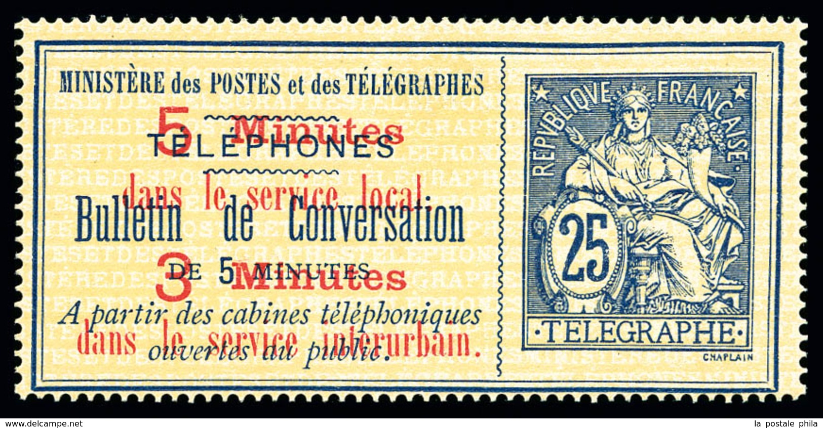 (*) N°12, 25c Bleu Sur Chamois, R.R.R. ET SUPERBE (signé Brun/certificat)   Qualité: (*)   Cote: 3000 Euros - Telegrafi E Telefoni