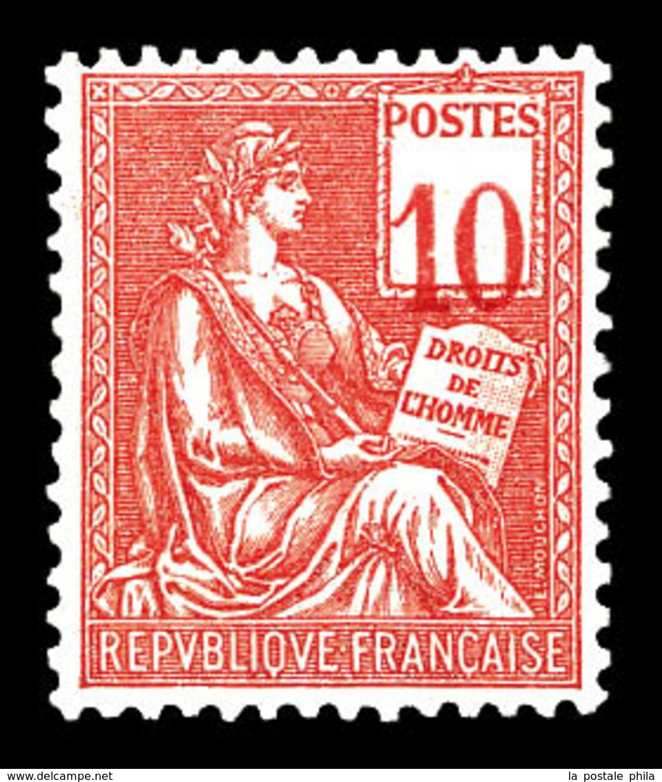 ** N°112a, 10c Mouchon, Chiffres Déplacés, Très Bon Centrage. SUP (signé Calves/certificat)   Qualité: ** - Unused Stamps