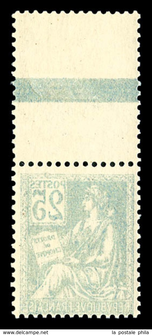 ** N°118b, 25c Mouchon Bdf, Impression Rectoverso. TTB (certificat)   Qualité: **   Cote: 650 Euros - Unused Stamps