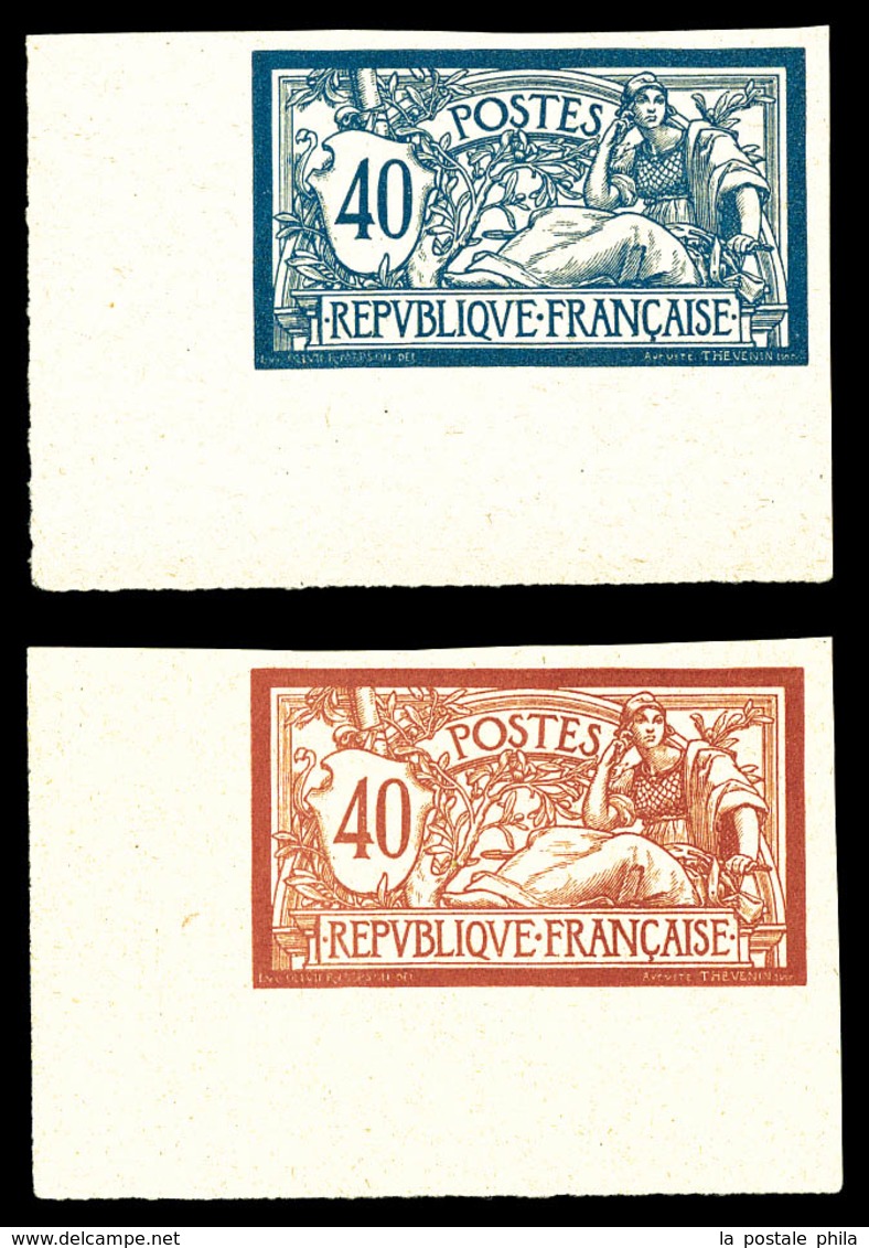 (*) N°119, 40c Merson: 2 Essais De Couleur Cdf (bleu Et Rouge). TB   Qualité: (*) - Unused Stamps