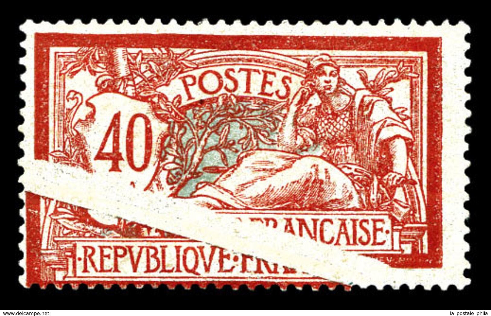 * N°119m, 40c Merson, Gros Pli Accordéon Transversal. TTB (signé Brun/certificat)   Qualité: * - Unused Stamps