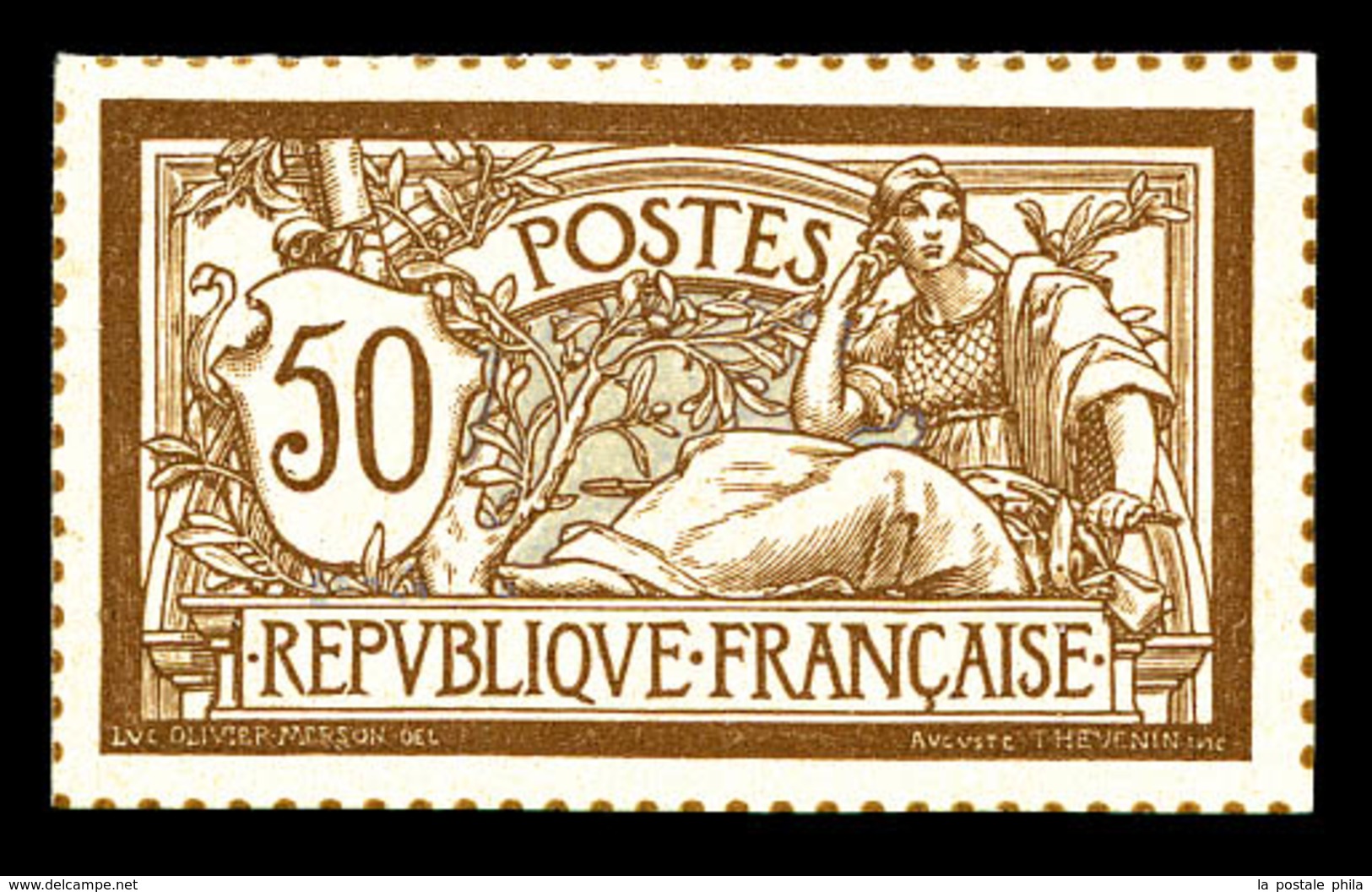 (*) N°120, 50c Merson, Tirage Sur Bristol Dentelure Figurée. TB   Qualité: (*)   Cote: 350 Euros - Unused Stamps