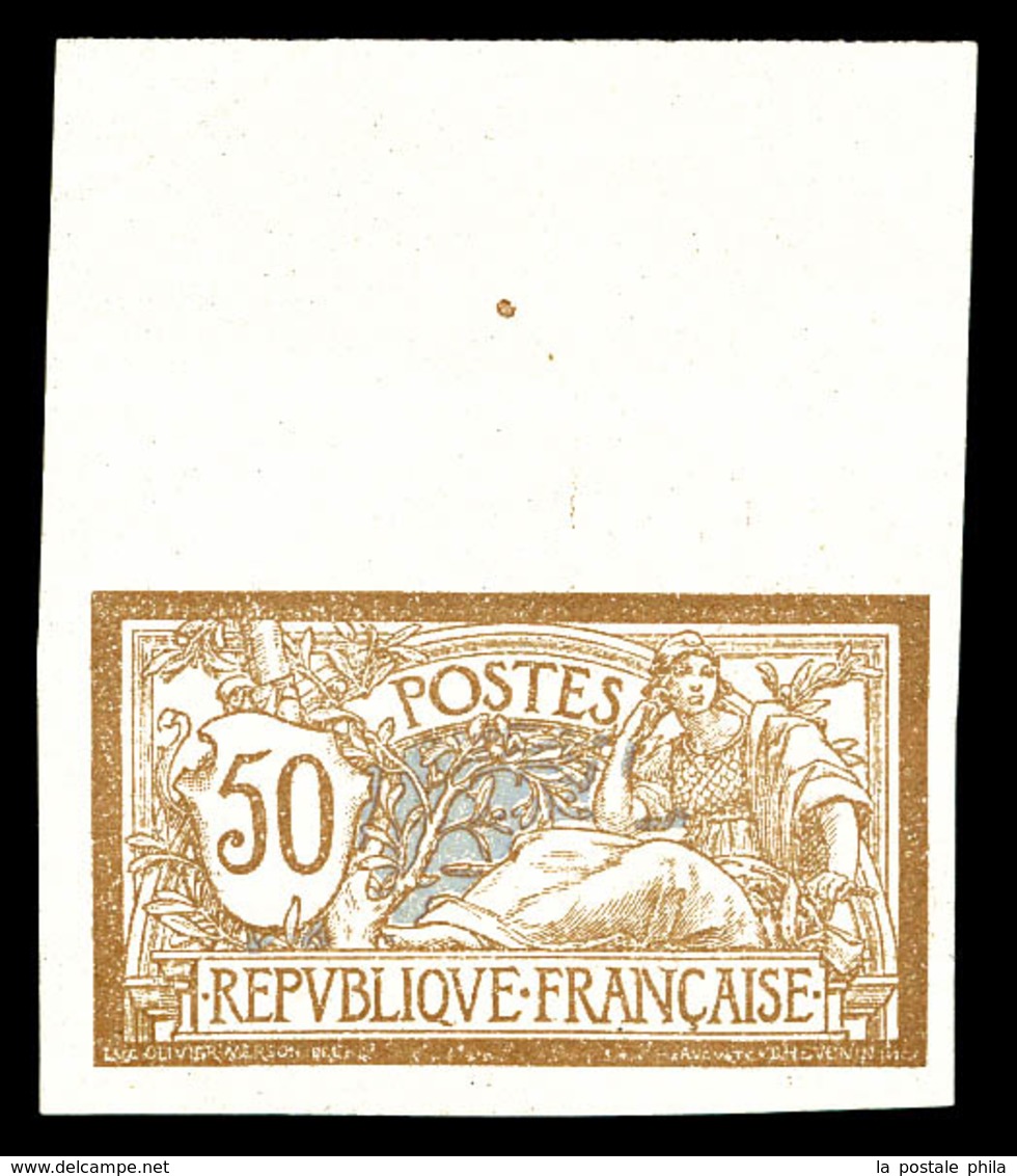 ** N°120a, 50c Merson Non Dentelé, Haut De Feuille Avec Point De Repère. SUP (certificat)   Qualité: **   Cote: 1000 Eur - Unused Stamps