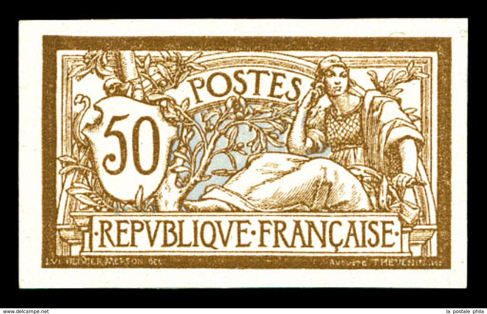 (*) N°120a, 50c Merson Non Dentelé. TTB (signé Calves)   Qualité: (*)   Cote: 450 Euros - Unused Stamps