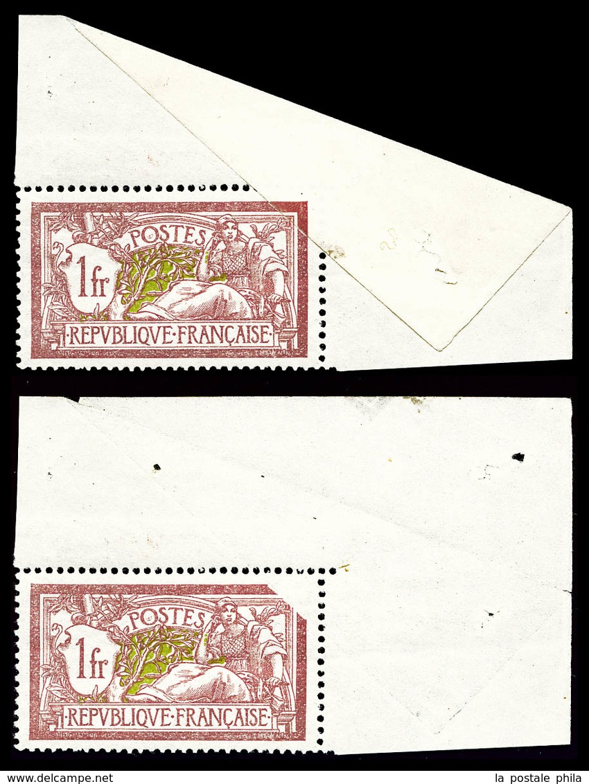 ** N°121, Merson 1F: Impression Incomplète Par Pliage, Très Bon Centrage, SUP (certificat)   Qualité: ** - Unused Stamps